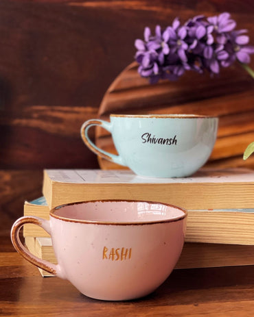 Golden Sip – Personalized Pastel Mug - Stamporaa - in Mumbai India