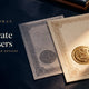 Original certificate with gold embossed seal over a photocopy