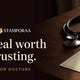 Stethoscope and pen beside a medical certificate with a raised embossed seal, headline A seal worth trusting