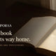 Open book with a raised embossed library seal on the page and a red pencil, headline Every book finds its way home