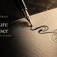 Signature embosser: ink signature turning into a raised embossed seal
