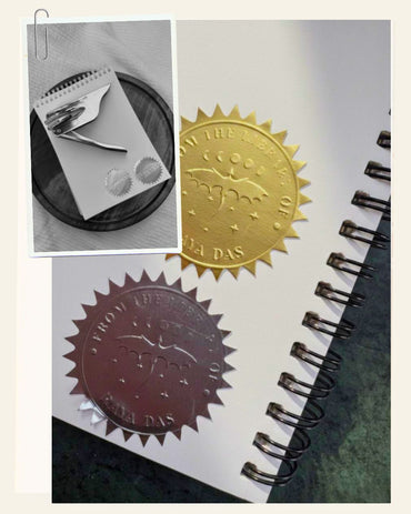 Customised Paper Embosser - Dragonfly Library Seal (40 mm) - Stamporaa - in Mumbai India