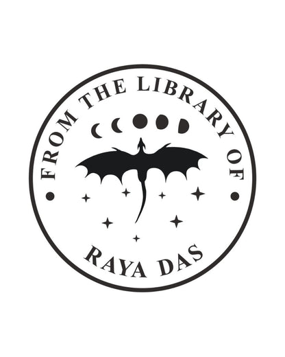 Customised Paper Embosser - Dragonfly Library Seal (40 mm) - Stamporaa - in Mumbai India