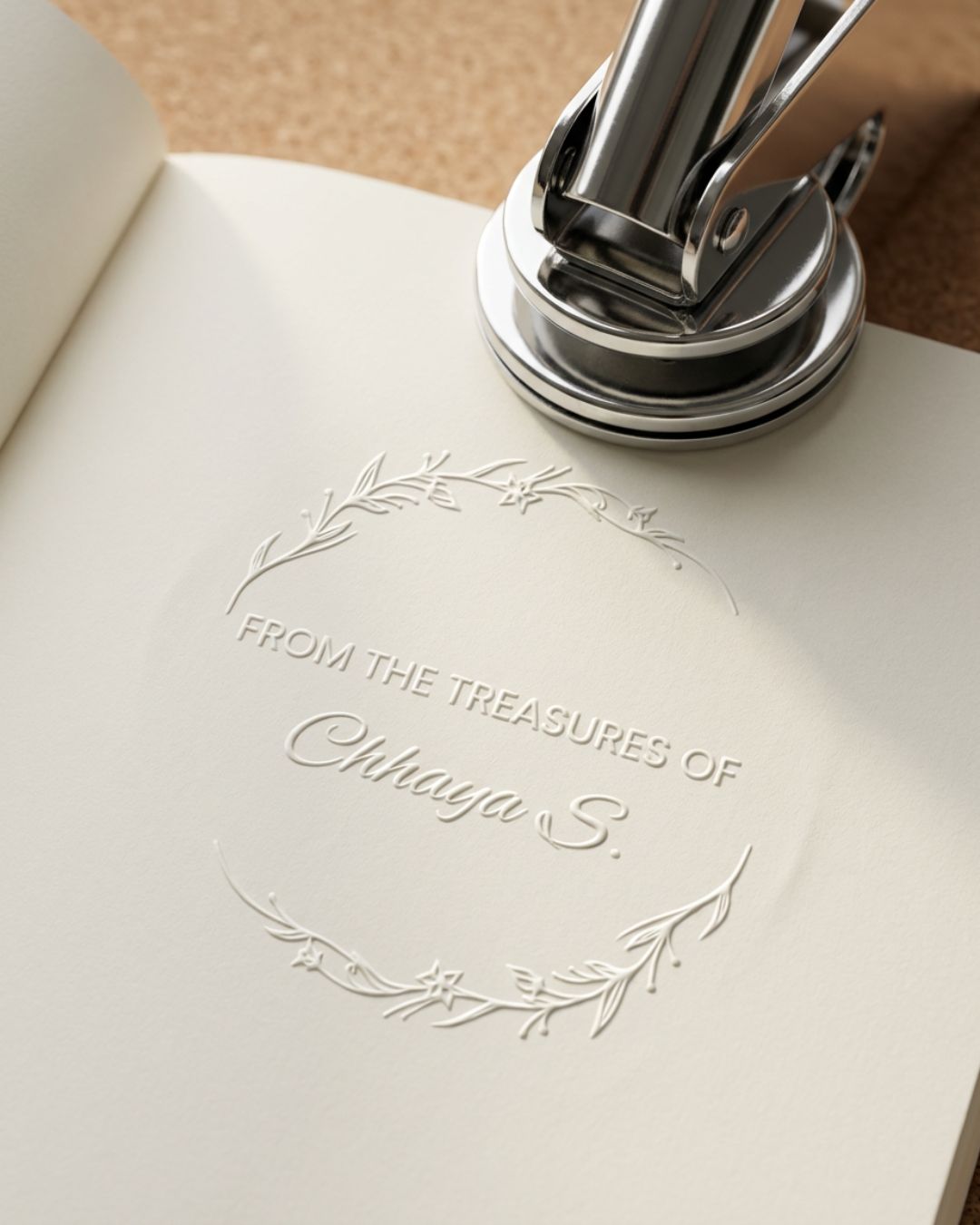 Customised Paper Embosser - Signature Treasures Seal - Stamporaa - in Mumbai India