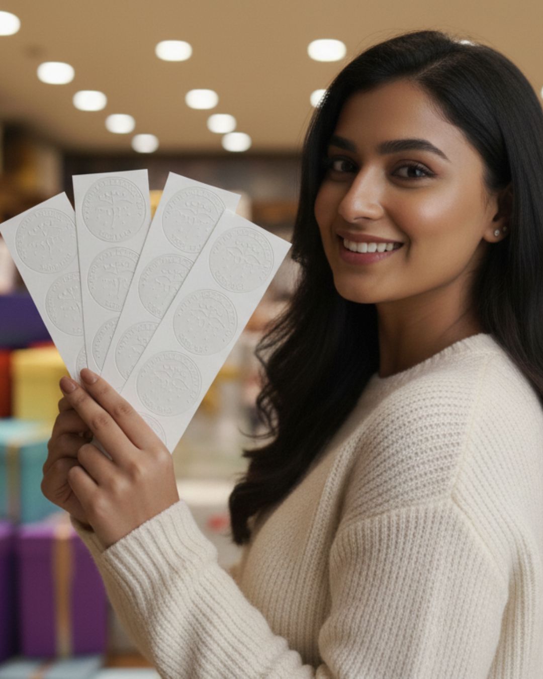 Signature Seal Plain Embossing Cards - Set of 20 - Stamporaa - in Mumbai India