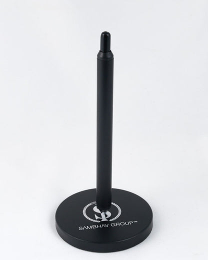 Signature Shaan Set: black pen standing on round logo base